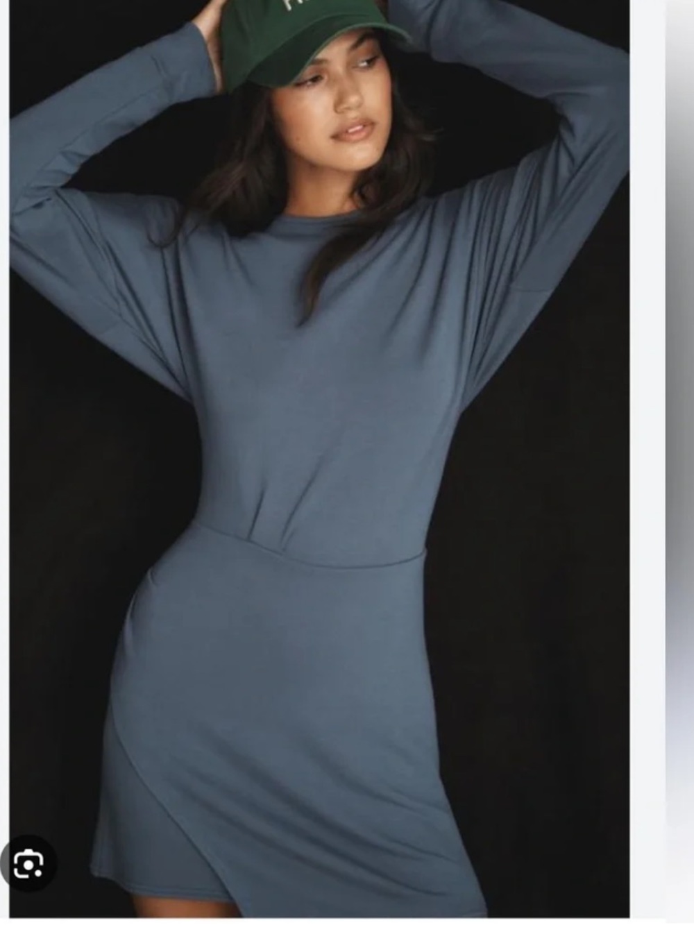 Anthropologie Daily Practice teal Long Sleeve Asymmetrical Mini Dress Size Small - Picture 10 of 10